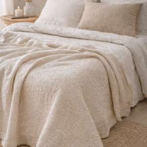 Manta suave para sofá en tonos naturales